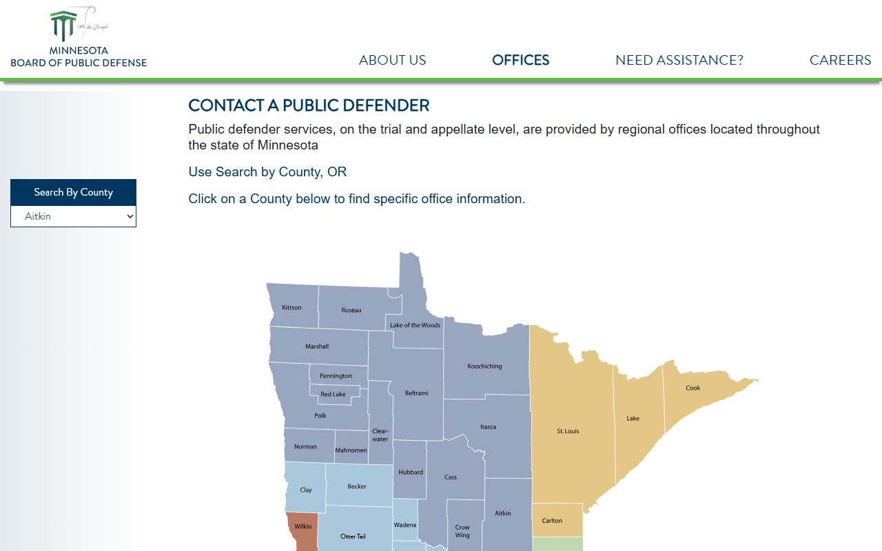 Kittson County criminal court records public defense offices
