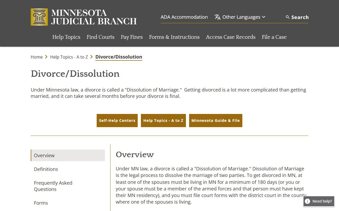 Kittson County District Court records and Minnesota divorce court help