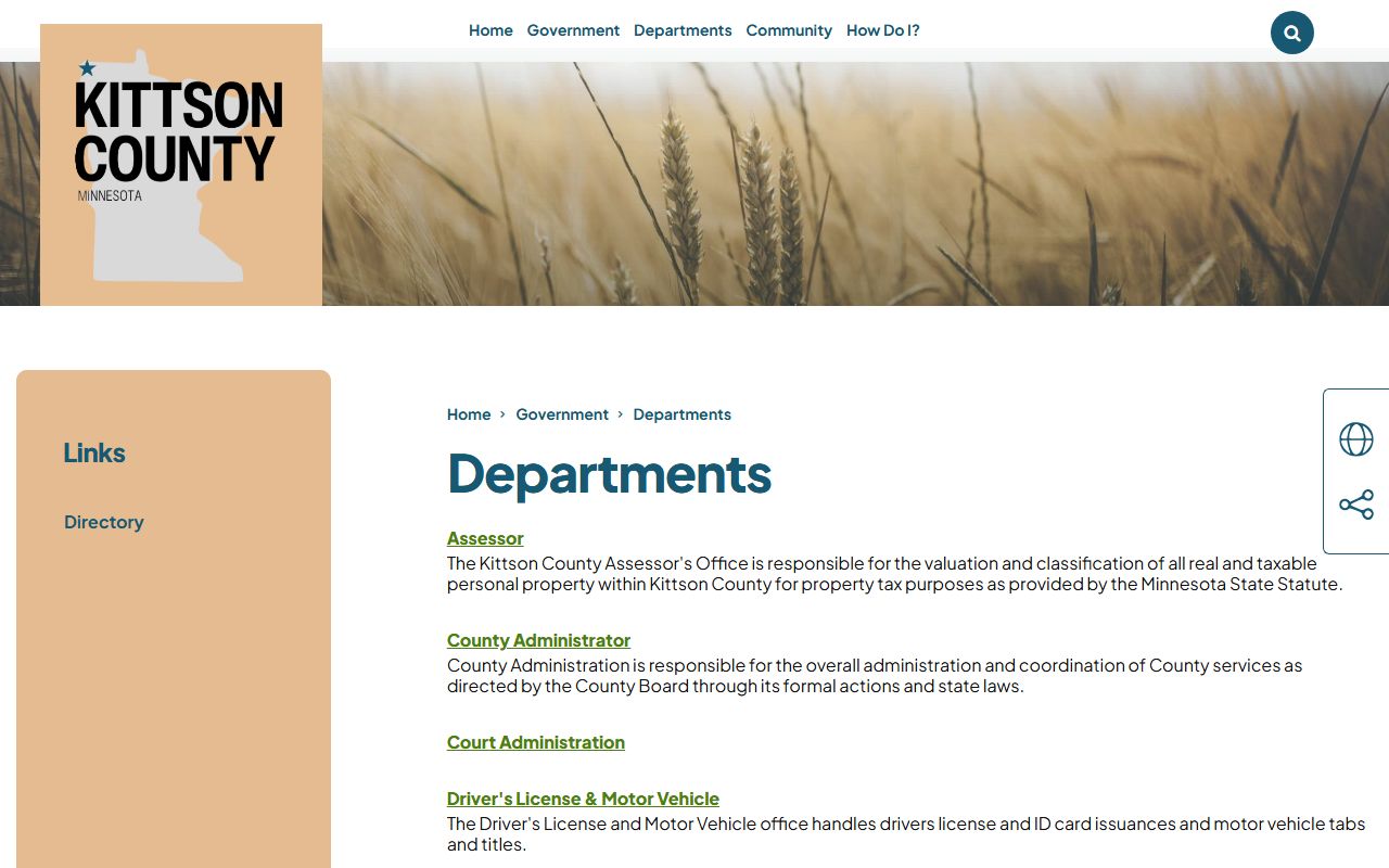 Kittson County court records departments page