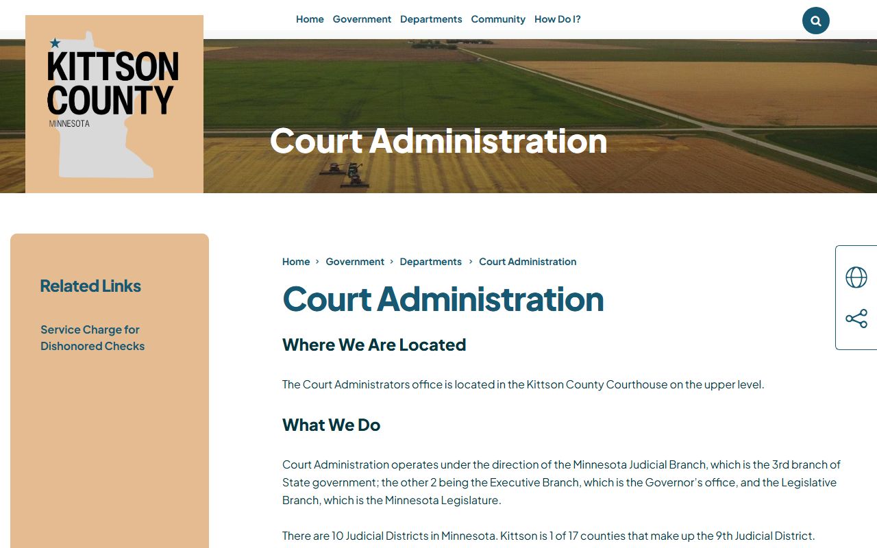 Kittson County Court Administration records office